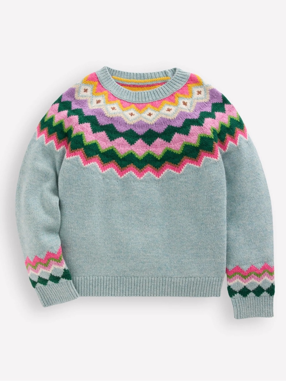 EUC Mini Boden Eleanor Fair Isle Sweater 3-4Y